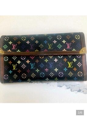 Louis Vuitton Black Multicolor Monogram Murikami Wallet